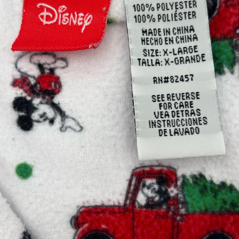Disney Red and White Flannel Pajama Set Mickey Mouse Women's Sz XL GUC - Picture 3 of 9